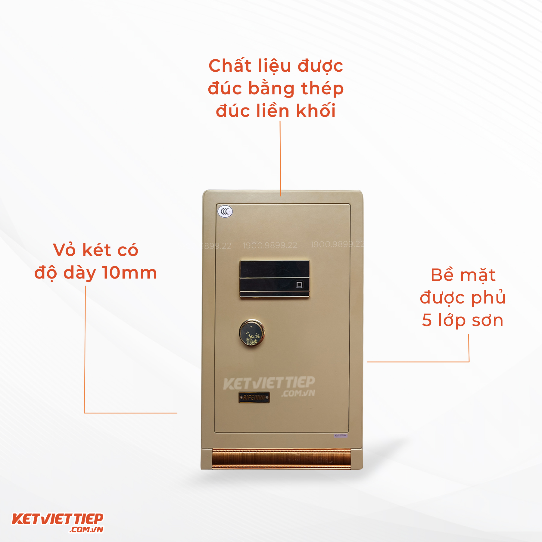 Két sắt nhập khẩu đúc đặc Aifeibao 80tg vân tay điện tử