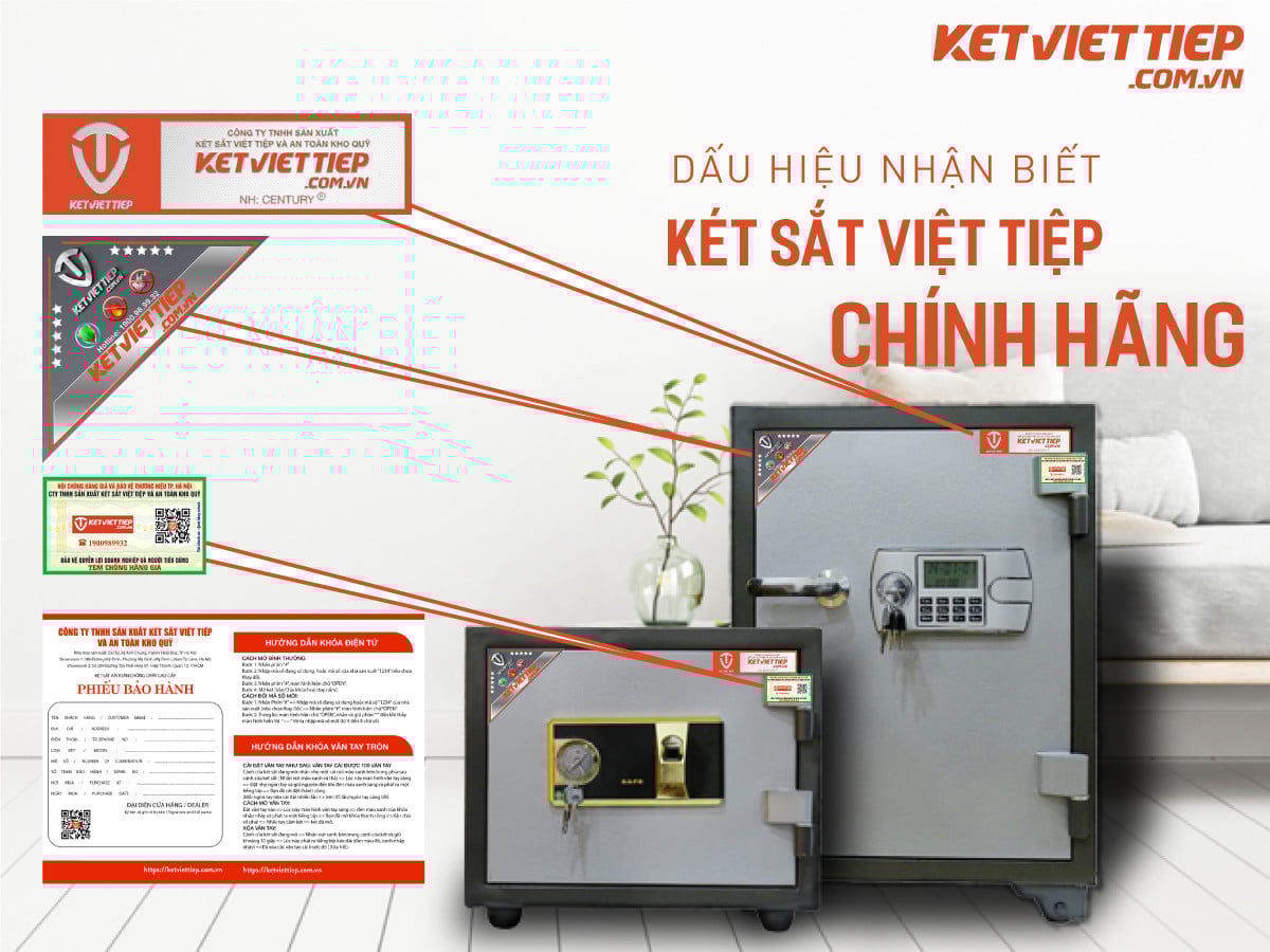 Két sắt siêu cường Việt Tiệp KVTSC166 Khóa điện tử mới màu trắng