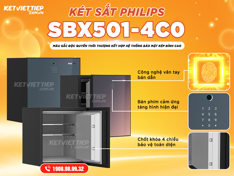 Két sắt chống cháy cao cấp Phillips SBX501-4C0