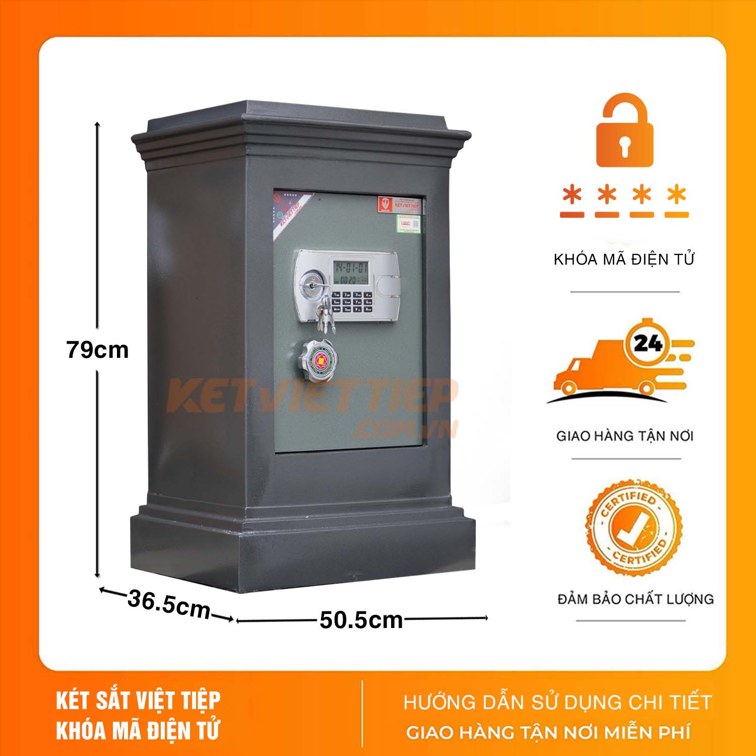 Két Sắt Việt Tiệp KA78 Điện Tử chống cháy có báo động