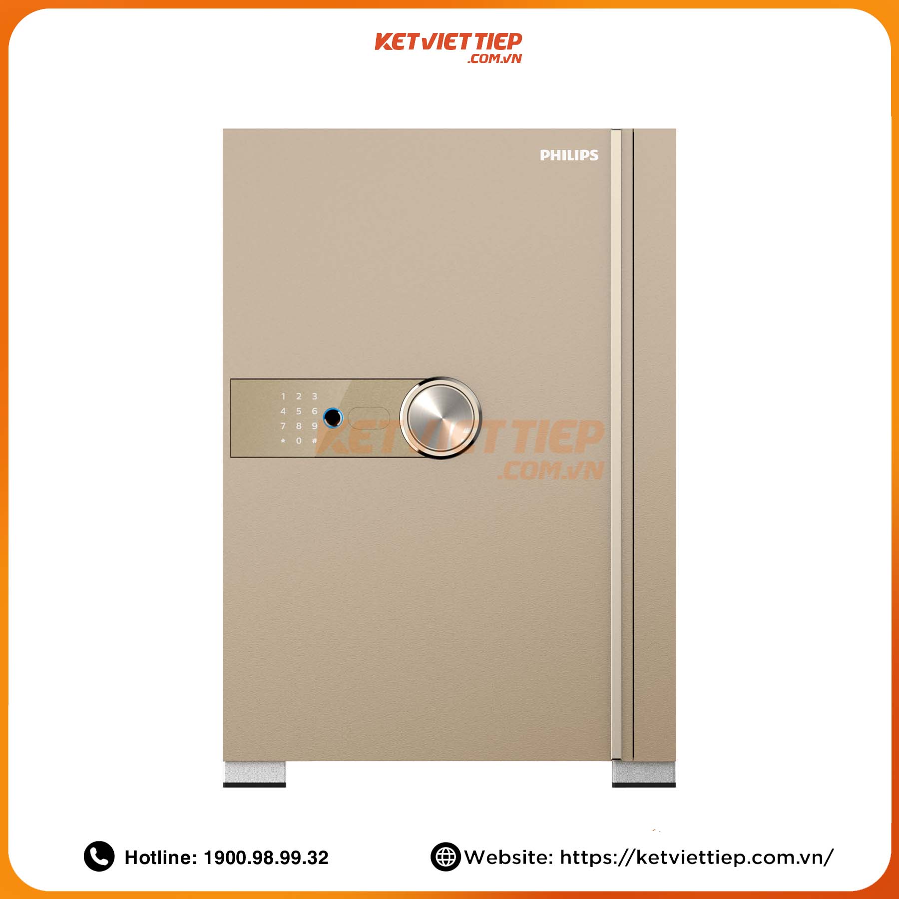 Két sắt nhập khẩu thông minh cao cấp Philips SBX202 6C0 Khóa bảo mật vân tay điện tử, Khung thép Carbon