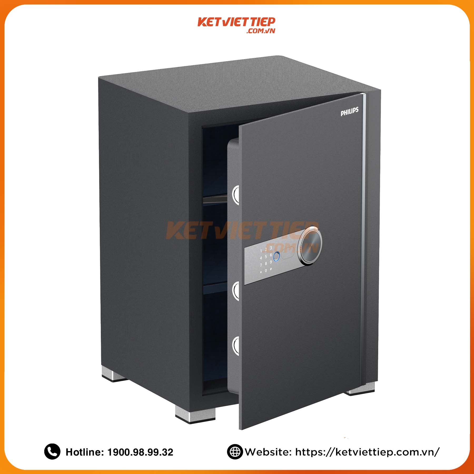 Két sắt nhập khẩu thông minh cao cấp Philips SBX202 6C0 Khóa bảo mật vân tay điện tử, Khung thép Carbon