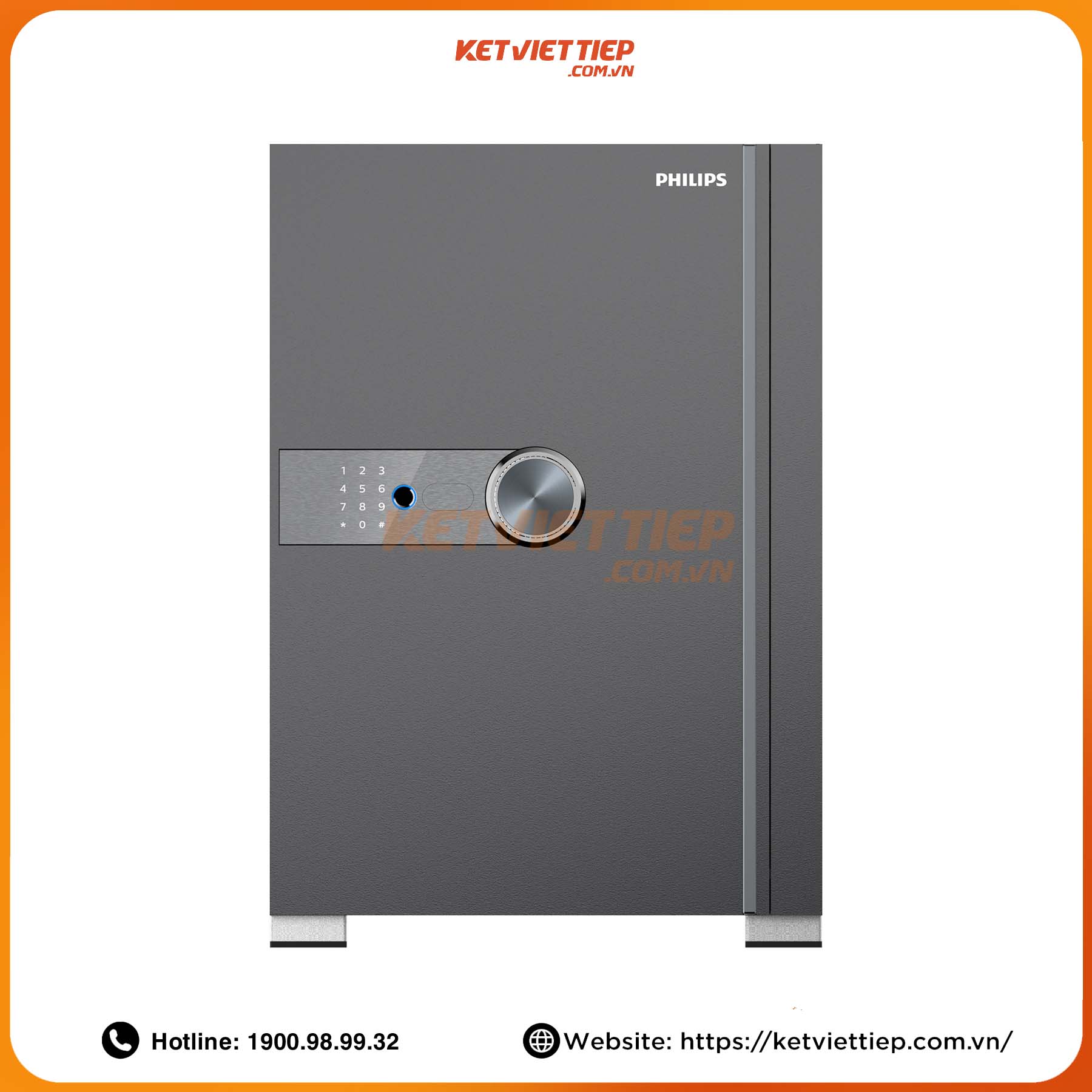 Két sắt nhập khẩu thông minh cao cấp Philips SBX202 6C0 Khóa bảo mật vân tay điện tử, Khung thép Carbon