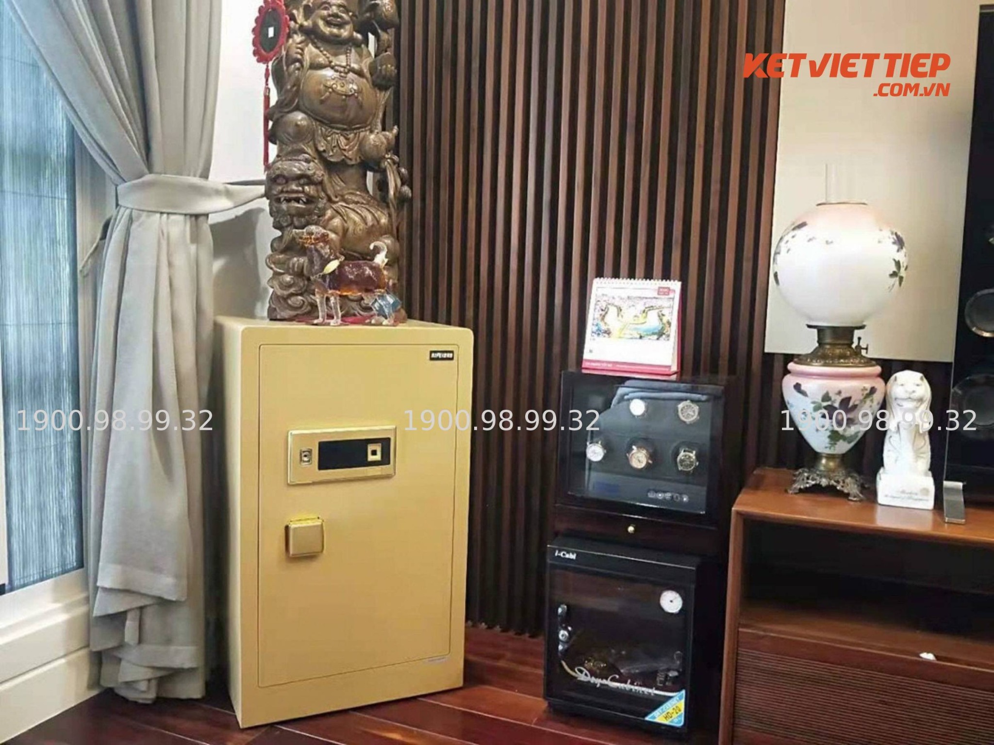 Két Sắt Vân Tay Điện Tử Aifeibao HK-M/D-80-BL công nghệ Đức