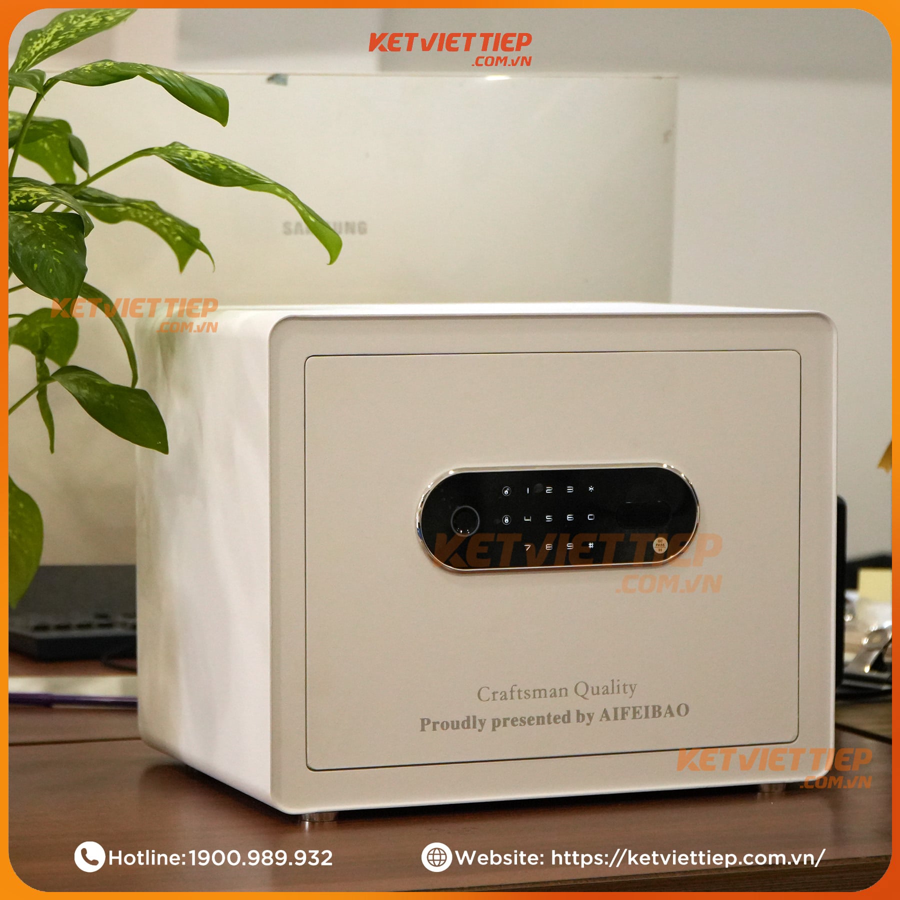 Két sắt mini thông minh Aifeibao KV316 vân tay điện tử