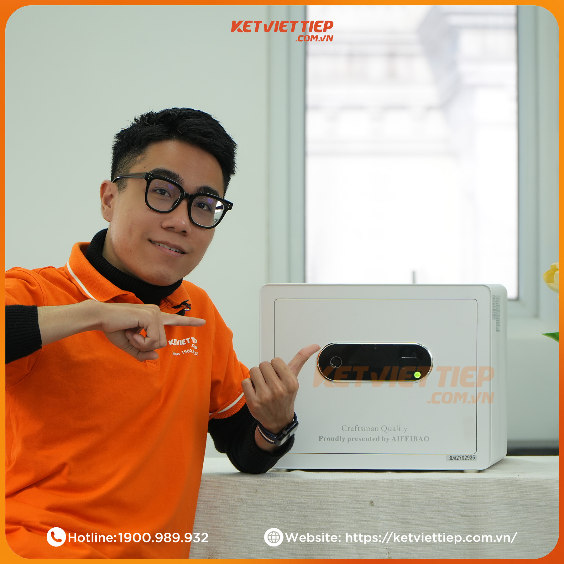 Két sắt mini thông minh Aifeibao KV316 vân tay điện tử