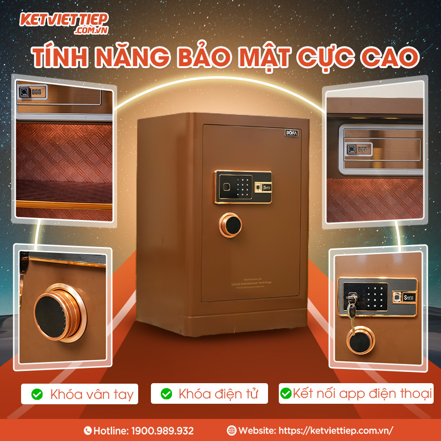 Két sắt Bofa BF-V-80BS2 Công Nghệ Khóa Vân Tay Điện Tử