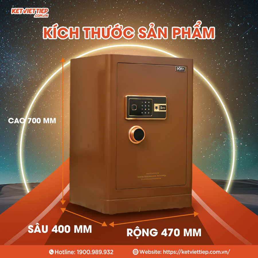 Két sắt Bofa BF-V-80BS2 Công Nghệ Khóa Vân Tay Điện Tử