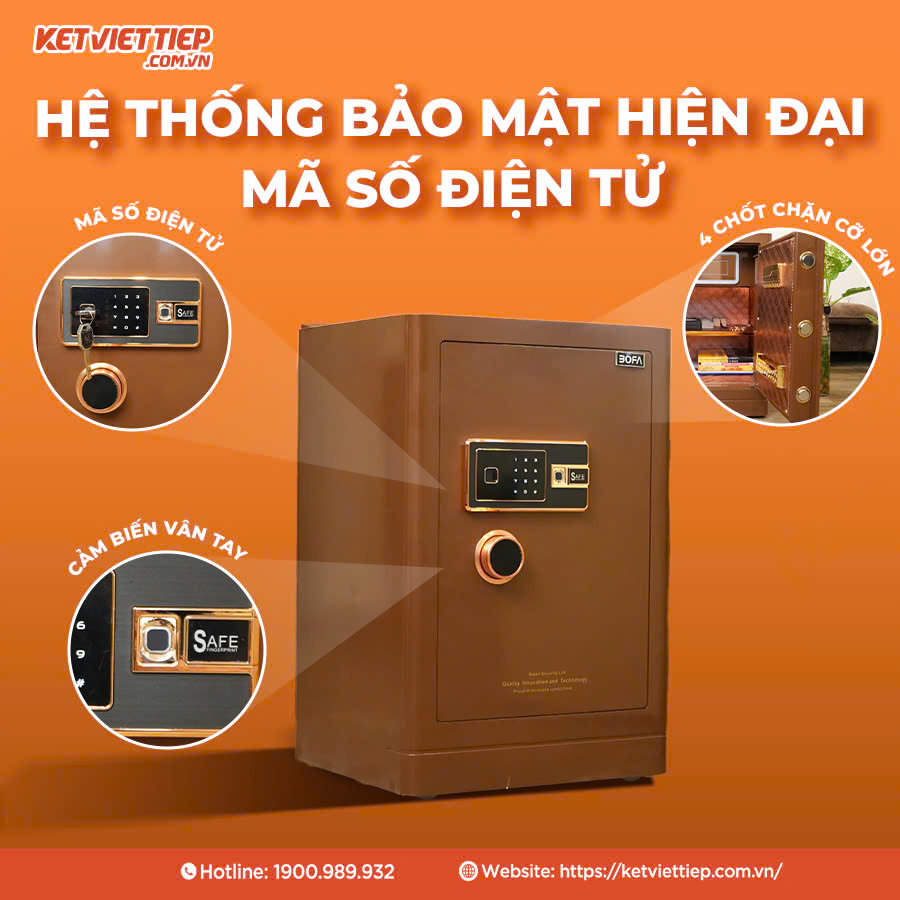 Két sắt Bofa BF-V-70BS2 Công Nghệ Vân Tay Điện Tử, Kết Nối App