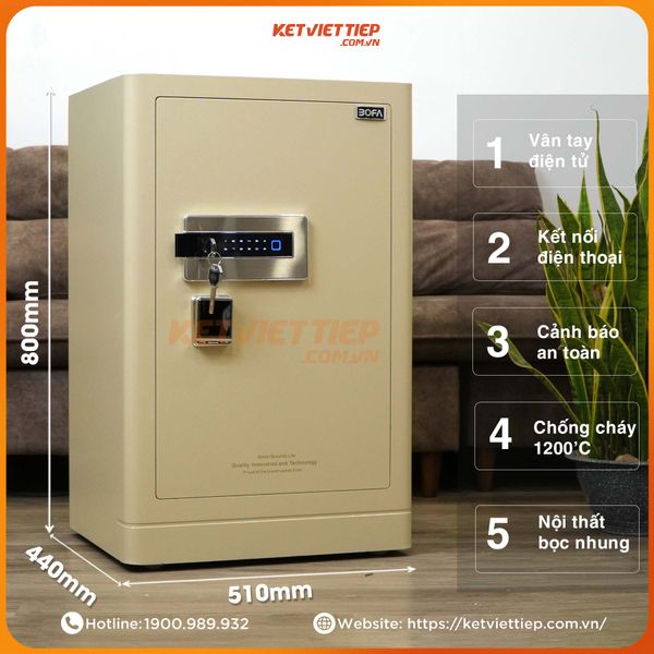 Két sắt Bofa FDG-A1/D-80 Khóa Vân Tay Điện Tử Công Nghệ Đức