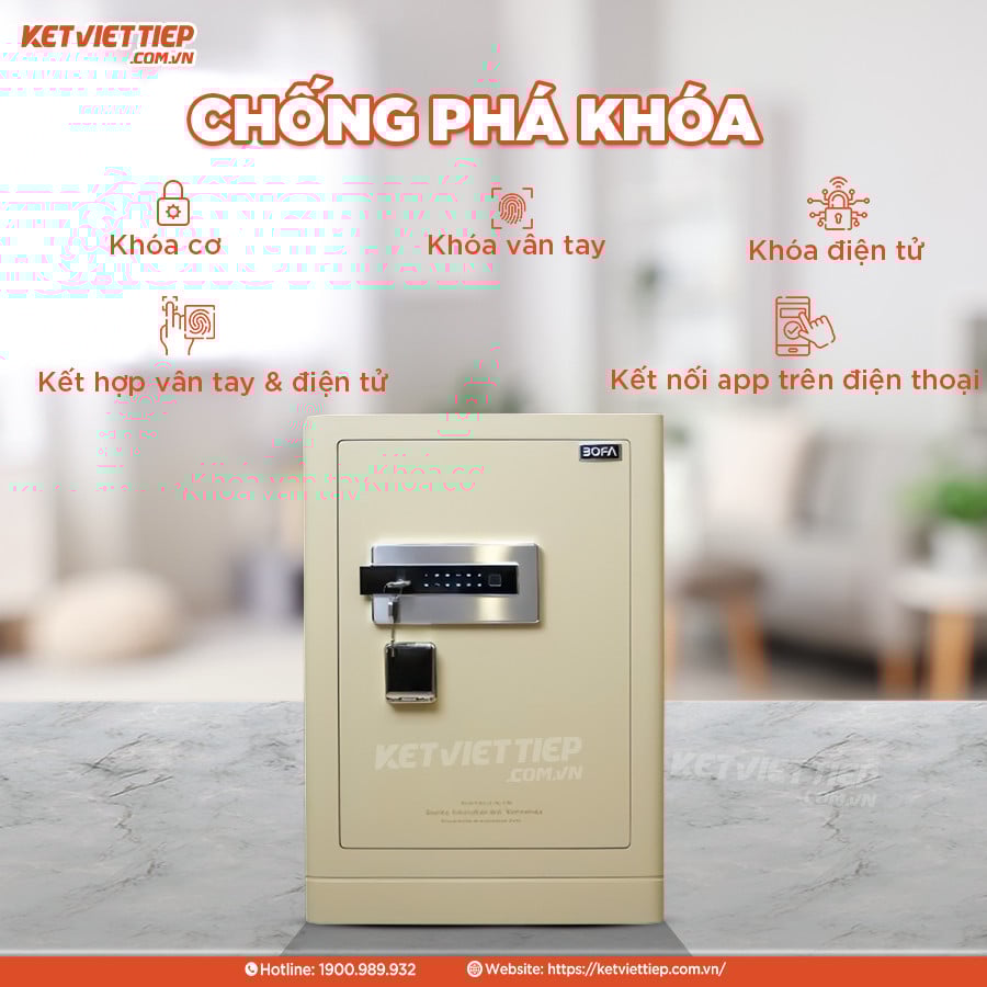 Két Sắt nhập khẩu Bofa FDG-A1/D-70 Khóa Vân Tay Điện Tử, Kết nối app thông minh