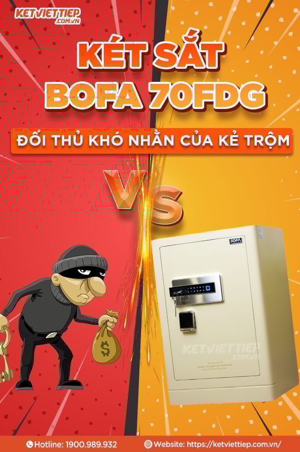 Két Sắt nhập khẩu Bofa FDG-A1/D-70 Khóa Vân Tay Điện Tử, Kết nối app thông minh