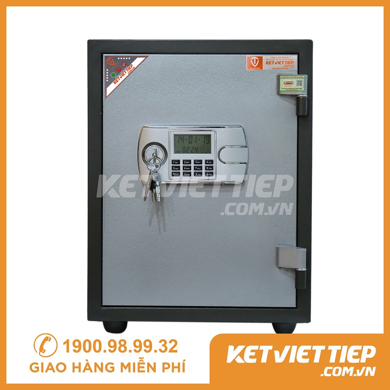 Két sắt Việt Tiệp chống cháy KVTE66 khóa điện tử 3 ngăn rộng rãi