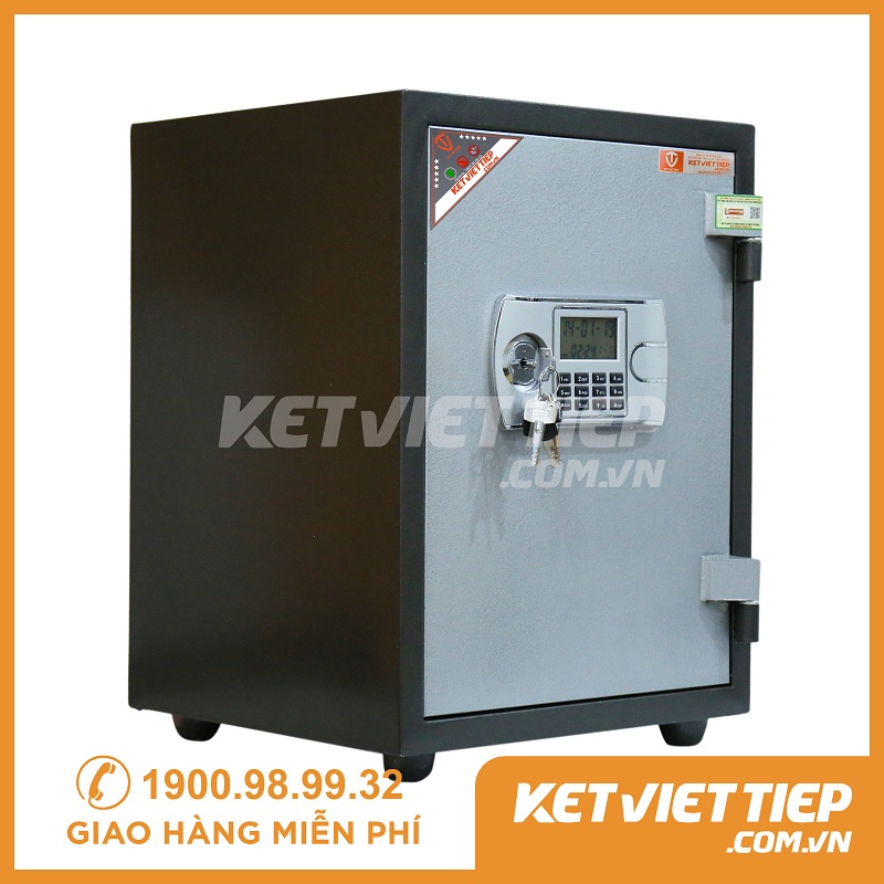 Két sắt Việt Tiệp chống cháy KVTE66 khóa điện tử 3 ngăn rộng rãi