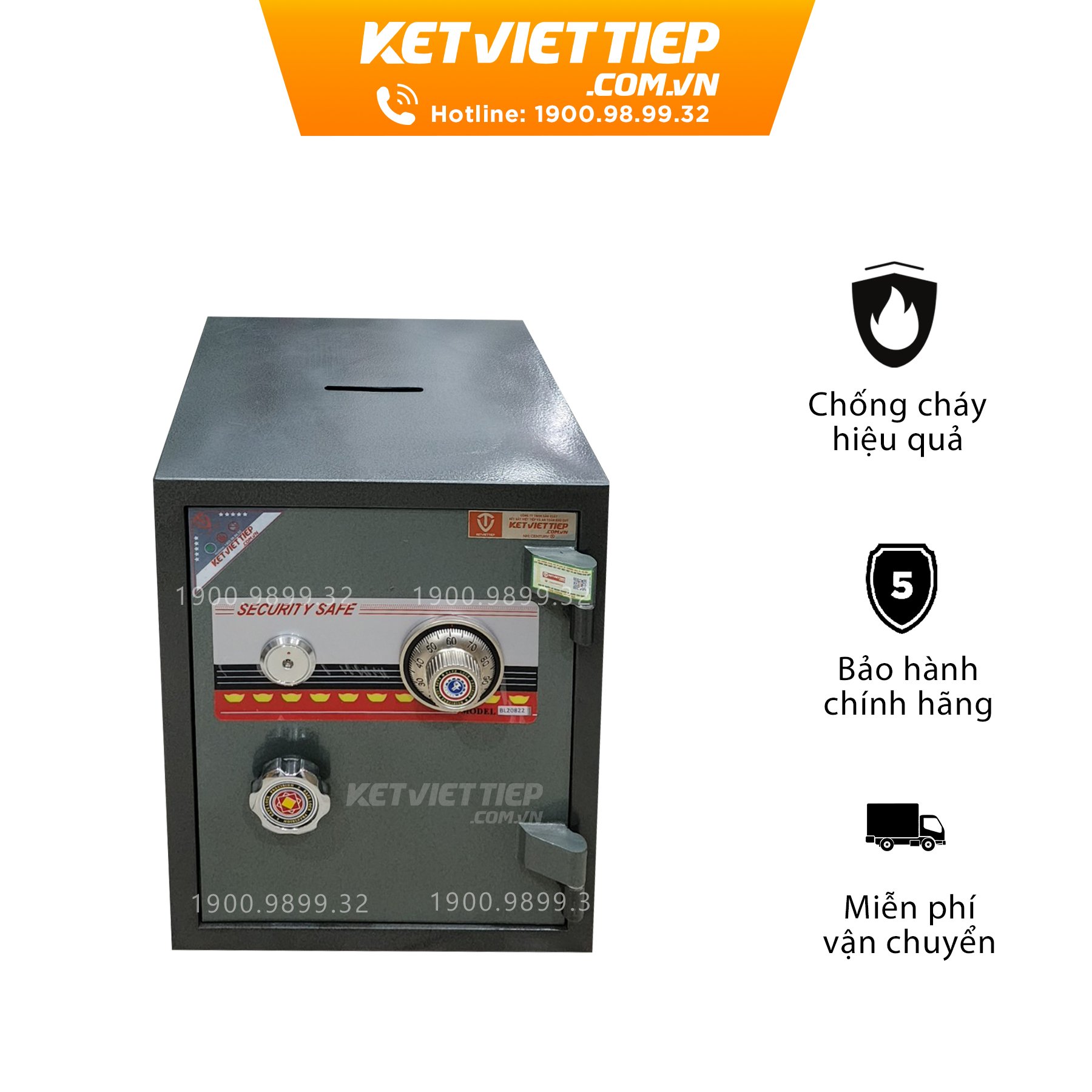 Két sắt khoét nóc Công Đức Việt Tiệp CD40-KC