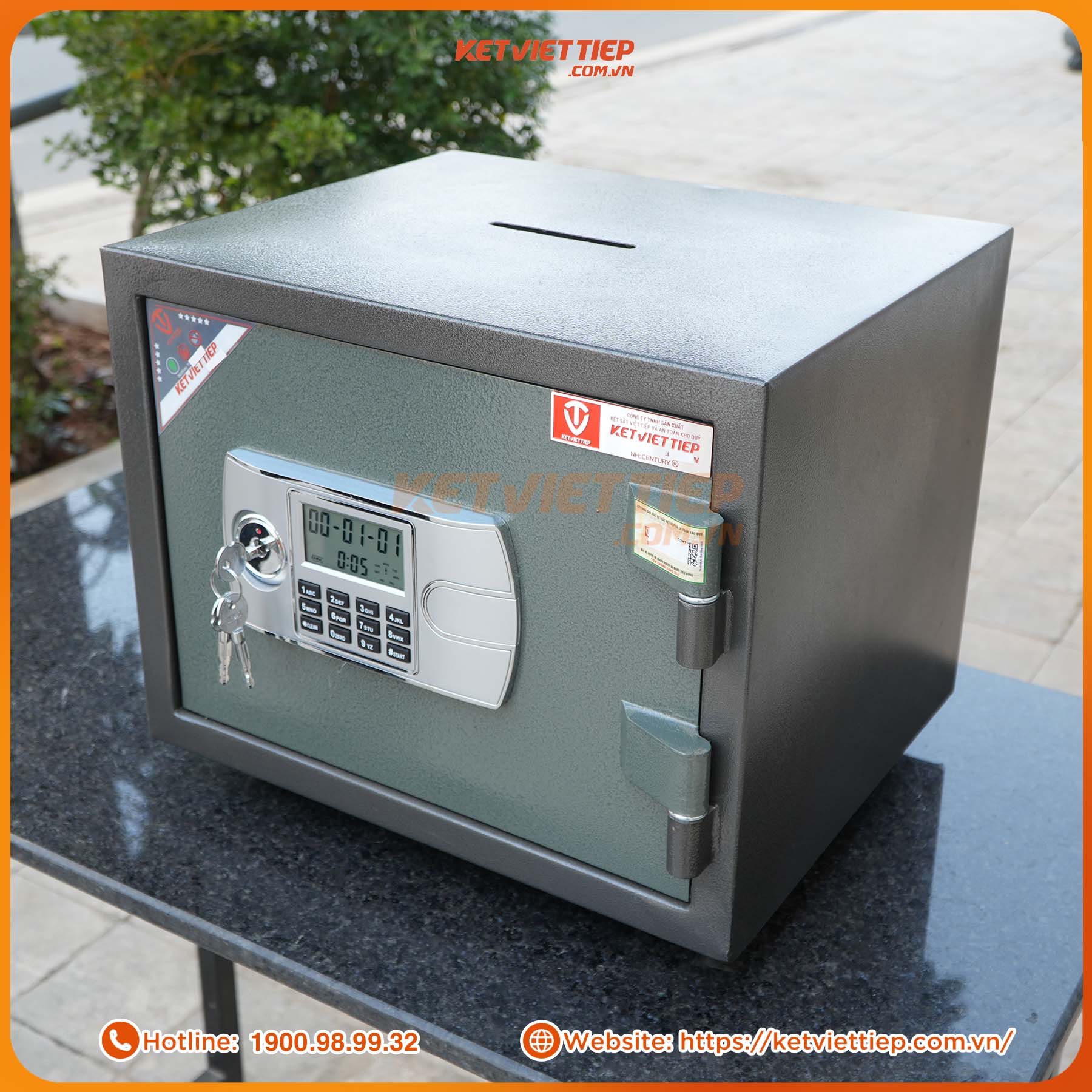 Két Sắt Mini Hòm Công Đức khoét nóc CBD36DT Khóa Điện Tử