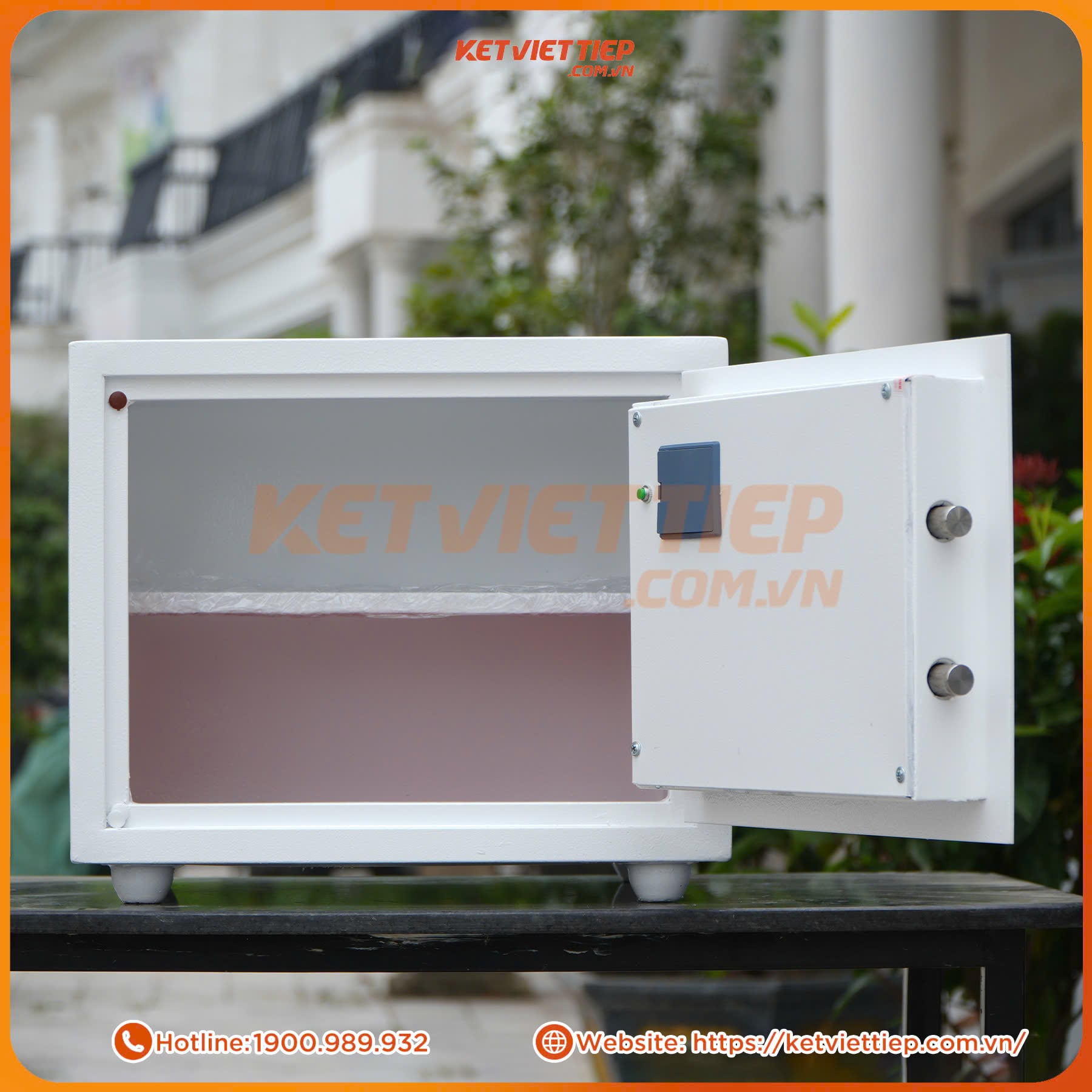 Két Sắt Việt Tiệp KV418 Điện Tử Màu Trắng Chính Hãng