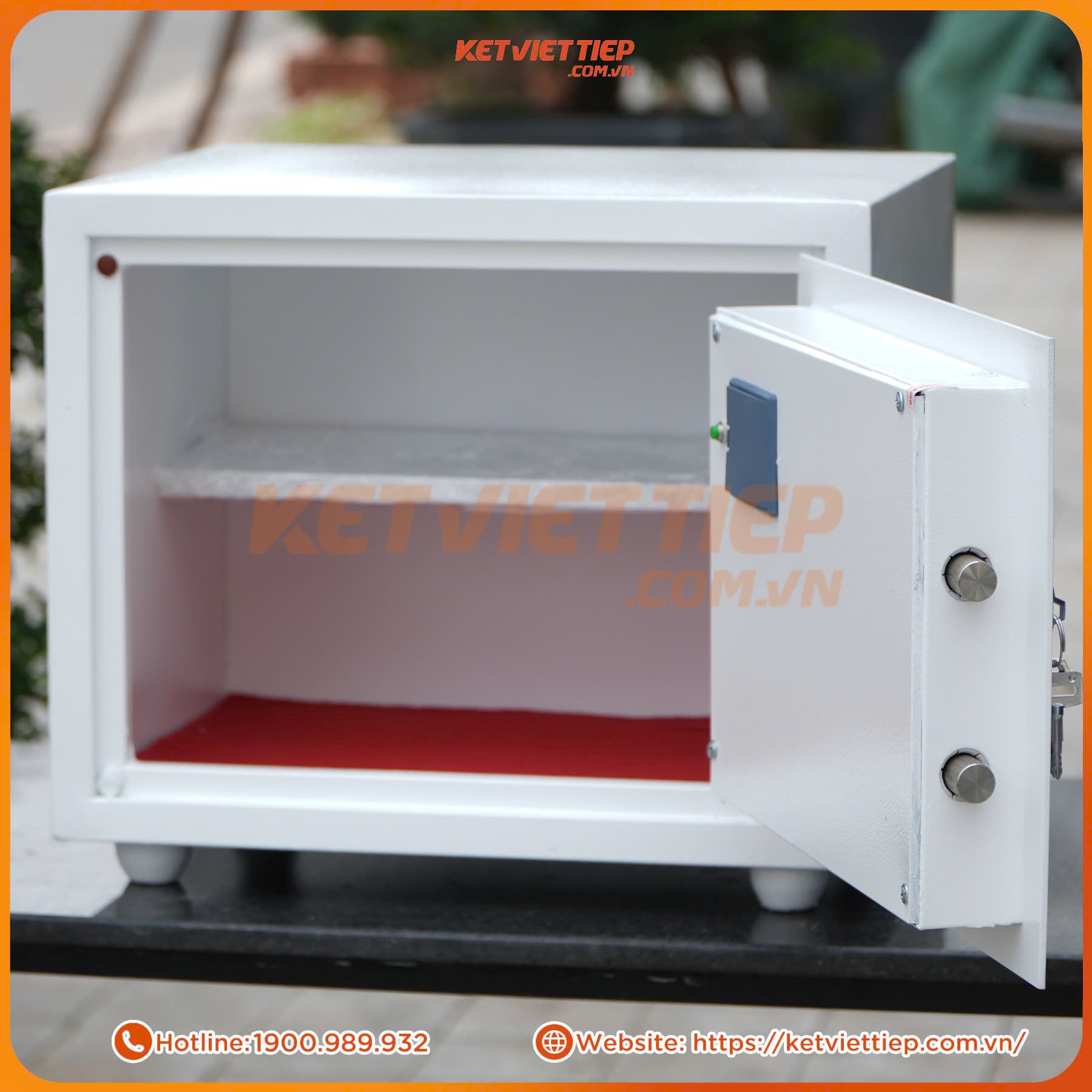 Két Sắt Việt Tiệp KV418 Điện Tử Màu Trắng Chính Hãng