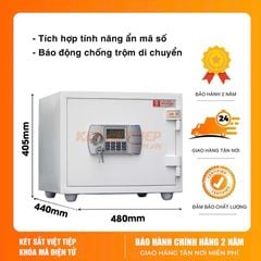 Két Sắt Việt Tiệp KV418 Điện Tử Màu Trắng Chính Hãng