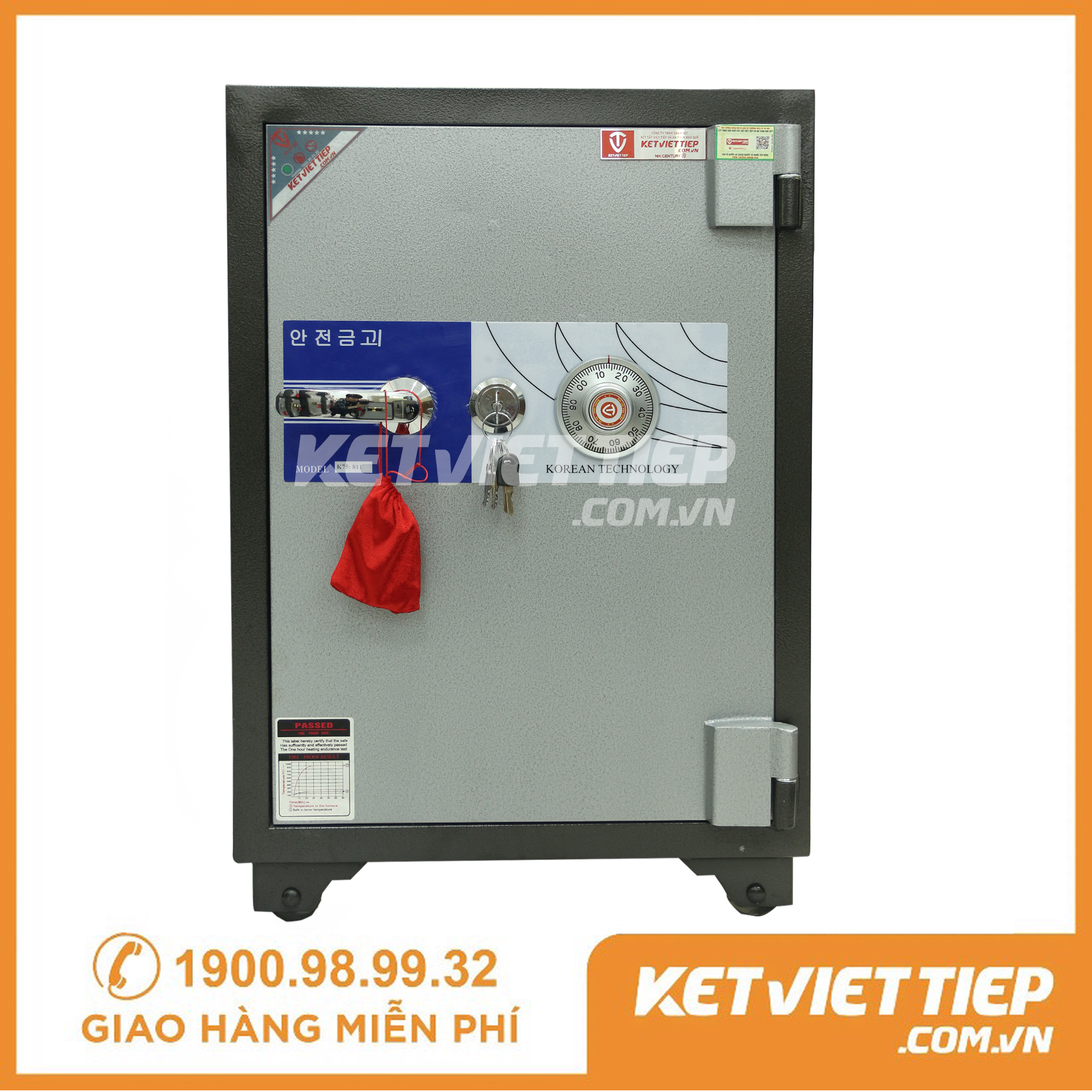 Két Sắt Việt Tiệp chính hãng KVT86 Khoá Cơ chống cháy 1670oC