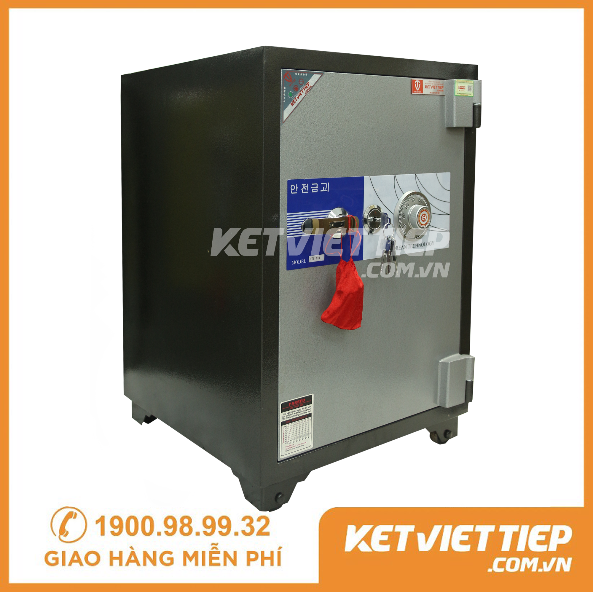 Két Sắt Việt Tiệp chính hãng KVT86 Khoá Cơ chống cháy 1670oC