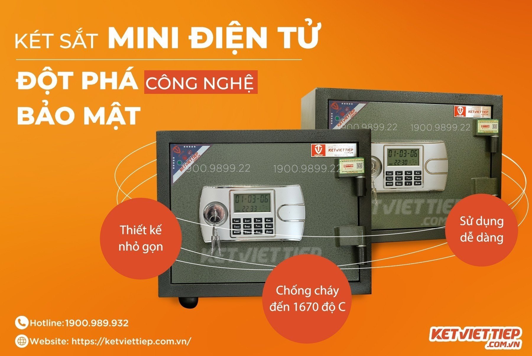Két Sắt Việt Tiệp mini KVT32 điện tử chống cháy
