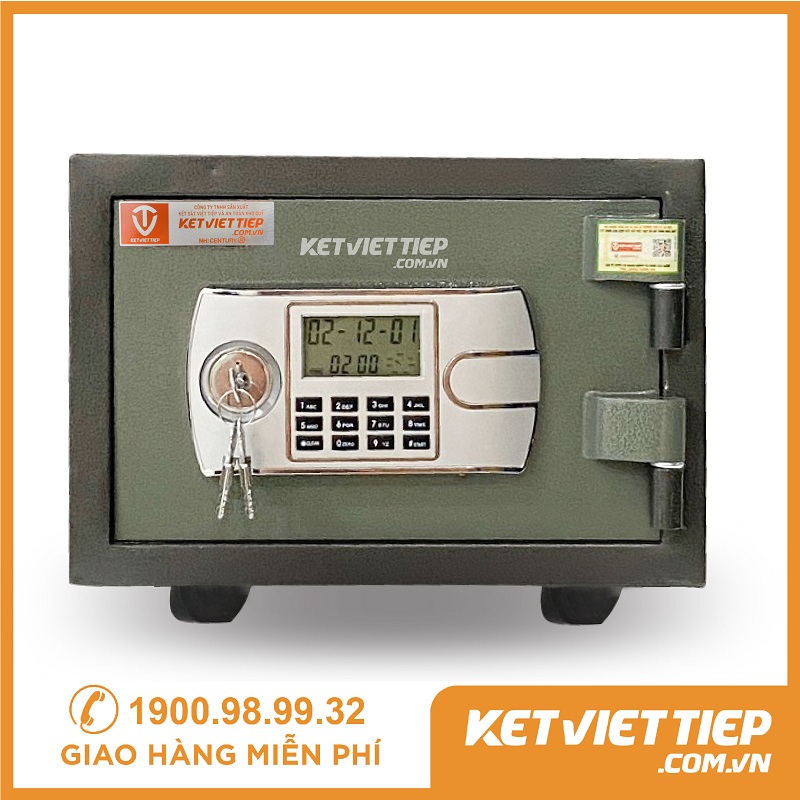 Két Sắt Mini Việt Tiệp chống cháy KVT20 Khóa Điện Tử có chuông báo động