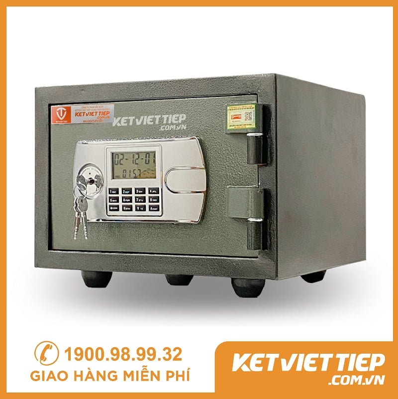 Két Sắt Mini Việt Tiệp chống cháy KVT20 Khóa Điện Tử có chuông báo động