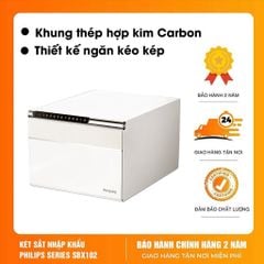 Két sắt mini thông minh Philips SBX102 khóa vân tay điện tử màu trắng