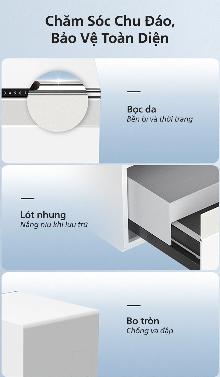 Két sắt mini thông minh Philips SBX102 khóa vân tay điện tử màu trắng