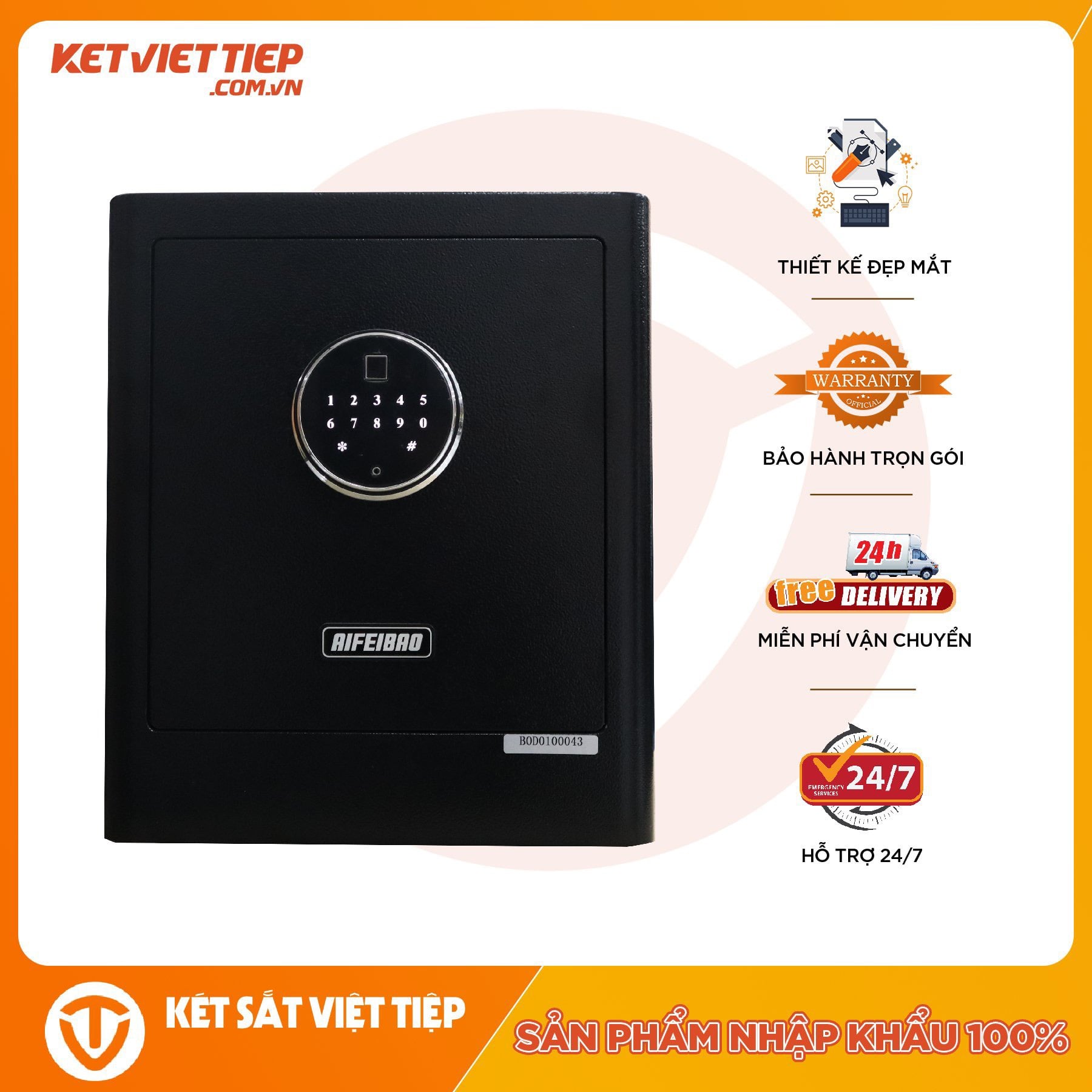 Két sắt thông minh mở khóa từ xa bằng Smartphone VT33