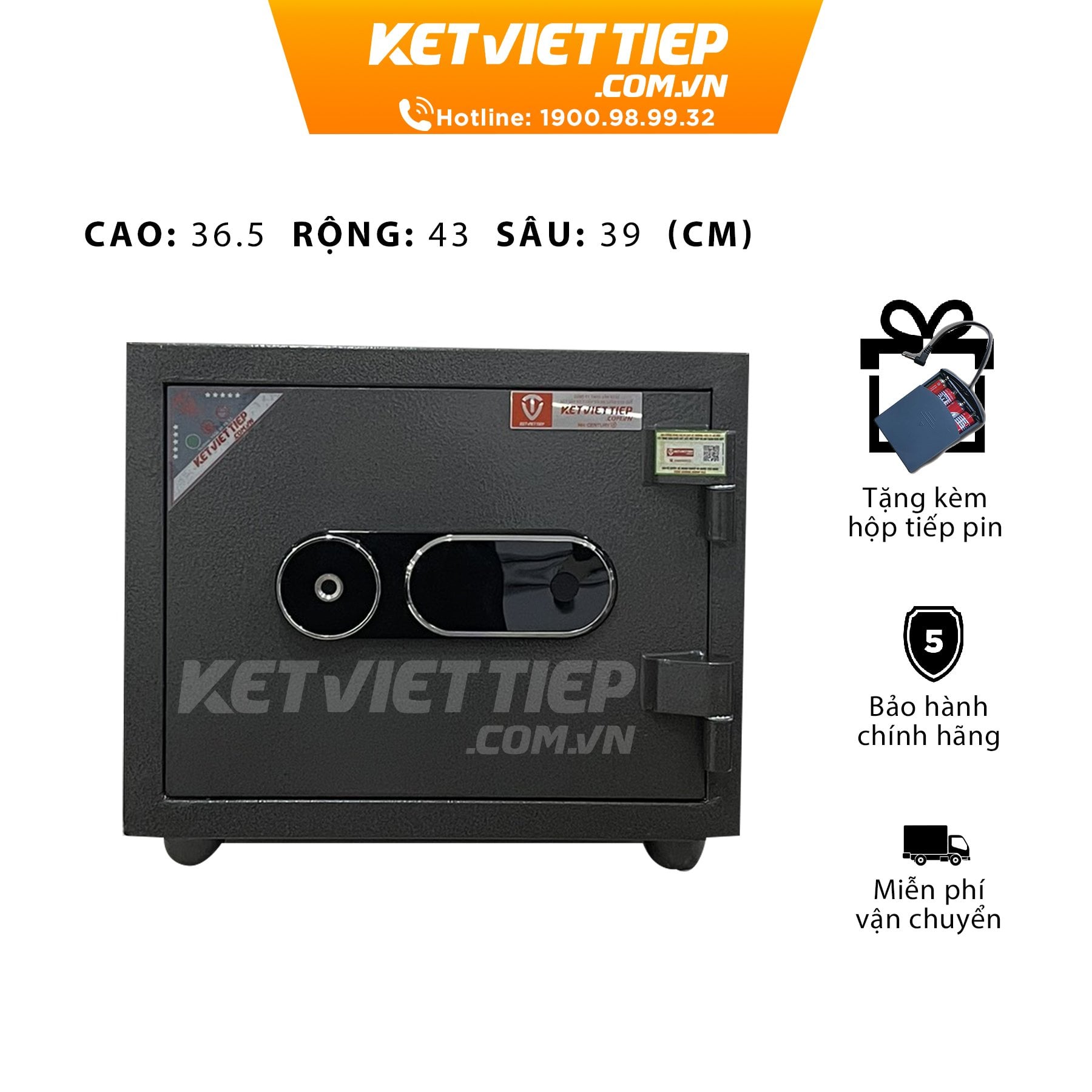 Két sắt mini chống cháy KVTSC25 khóa vân tay điện tử