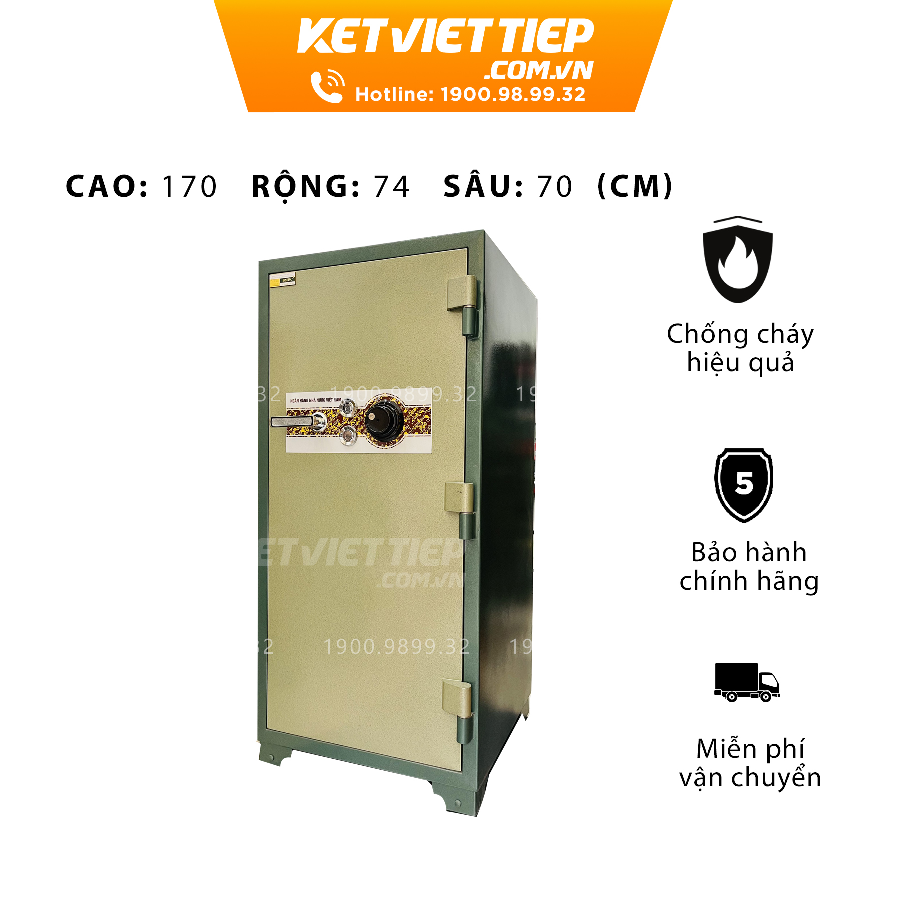 Két sắt ngân hàng chống cháy cao cấp Bmec KVT2025 khóa cơ mã