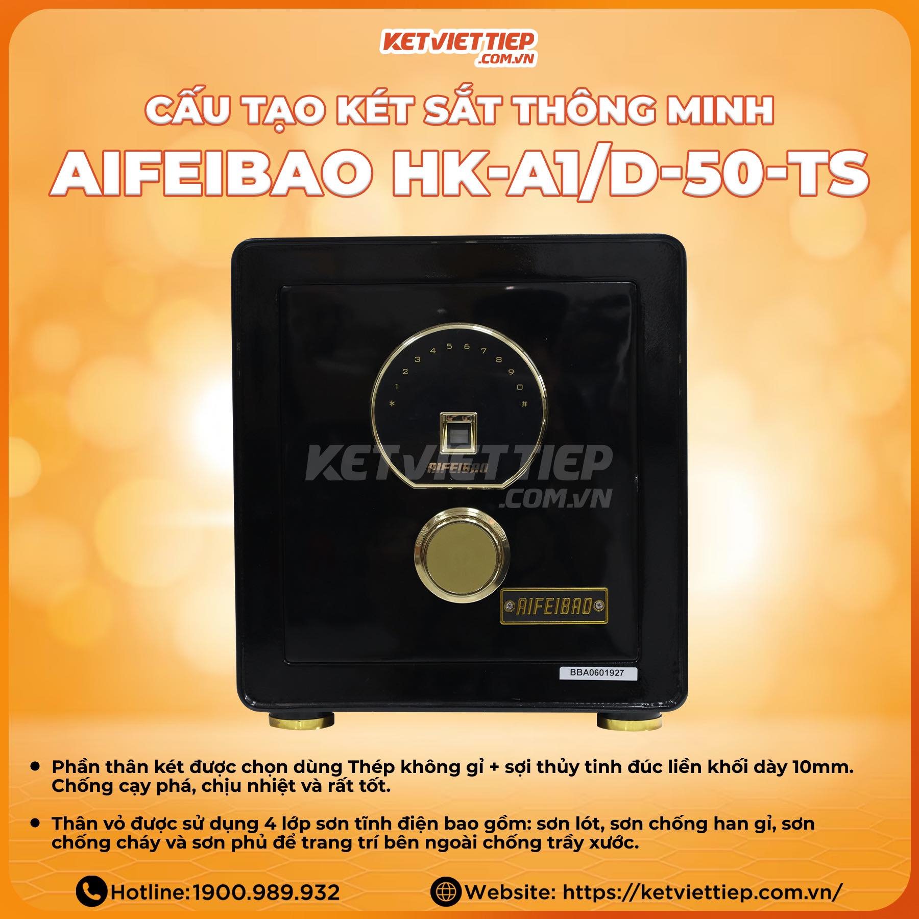Két sắt thông minh Aifeibao HK-A1/D-50-TS vân tay điện tử chống cháy