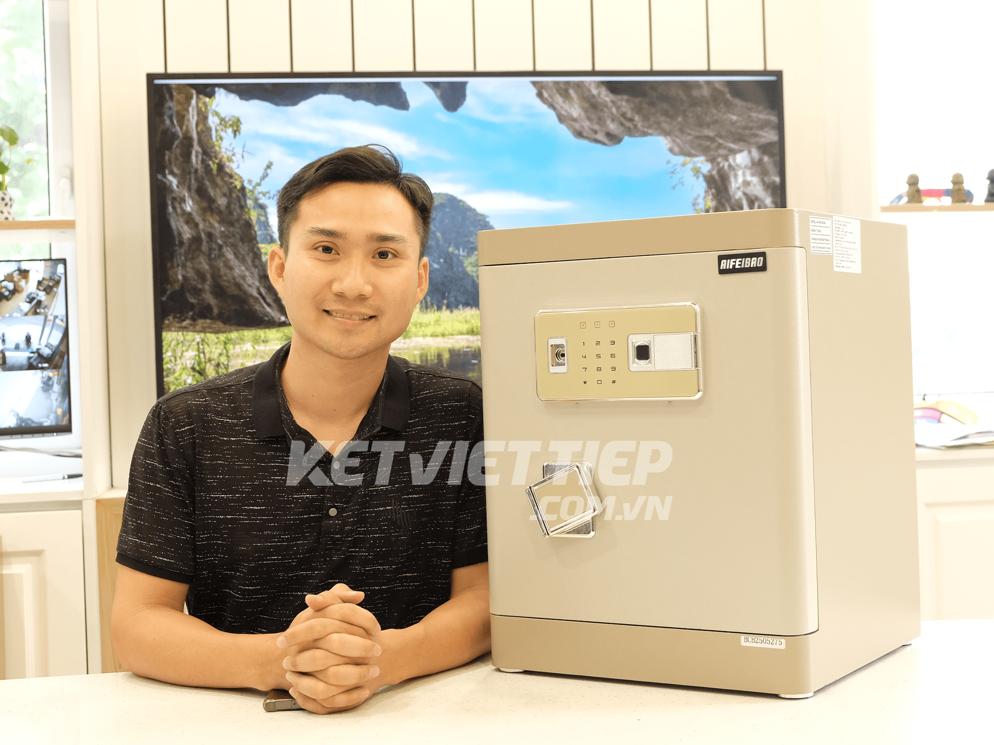 Két Sắt thông minh Aifeibao HK-M/D-50-AL Vân Tay Điện Tử kết nối với điện thoại