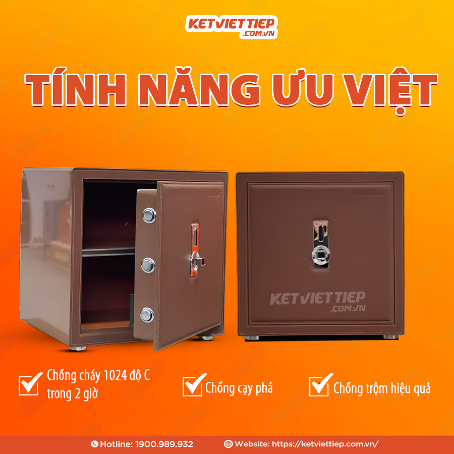 Két Sắt Vân Tay Chống Cháy Công Nghệ Mới Airlux LEW 45