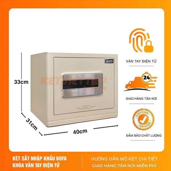 Két sắt Nhập khẩu Bofa FDX-A/D-30 Khóa Vân Tay Điện Tử Công Nghệ Đức, Kết Nối Điện Thoại