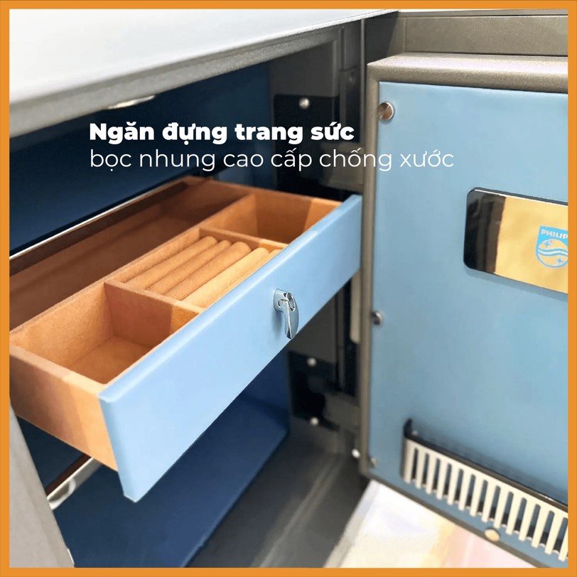 Két sắt nhập khẩu thông minh cao cấp Philips SBX602-8CU khóa bảo mật vân tay điện tử, kết nối wifi