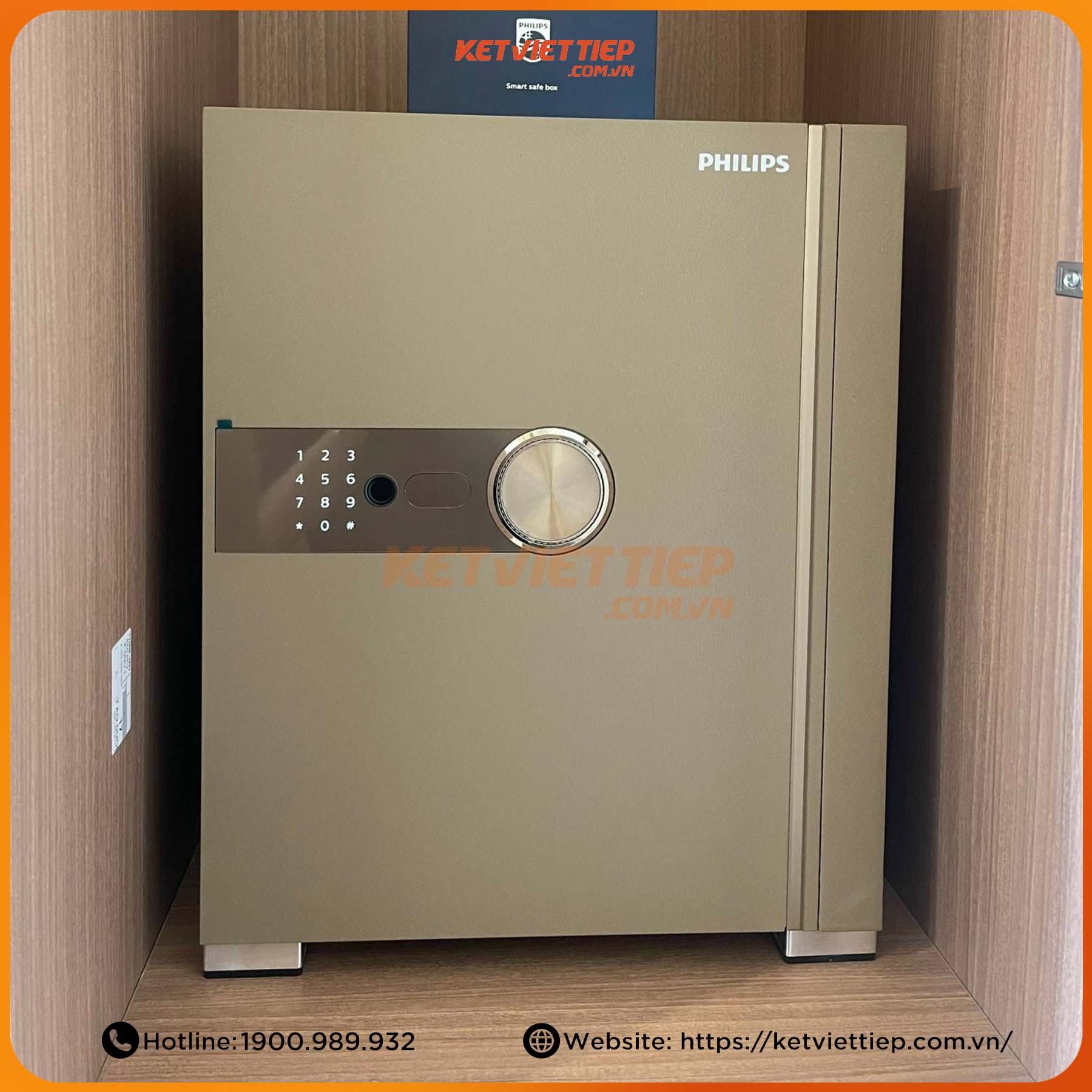 Két sắt nhập khẩu thông minh Philips SBX202 5C0 Khóa bảo mật vân tay điện tử, Khung thép Carbon