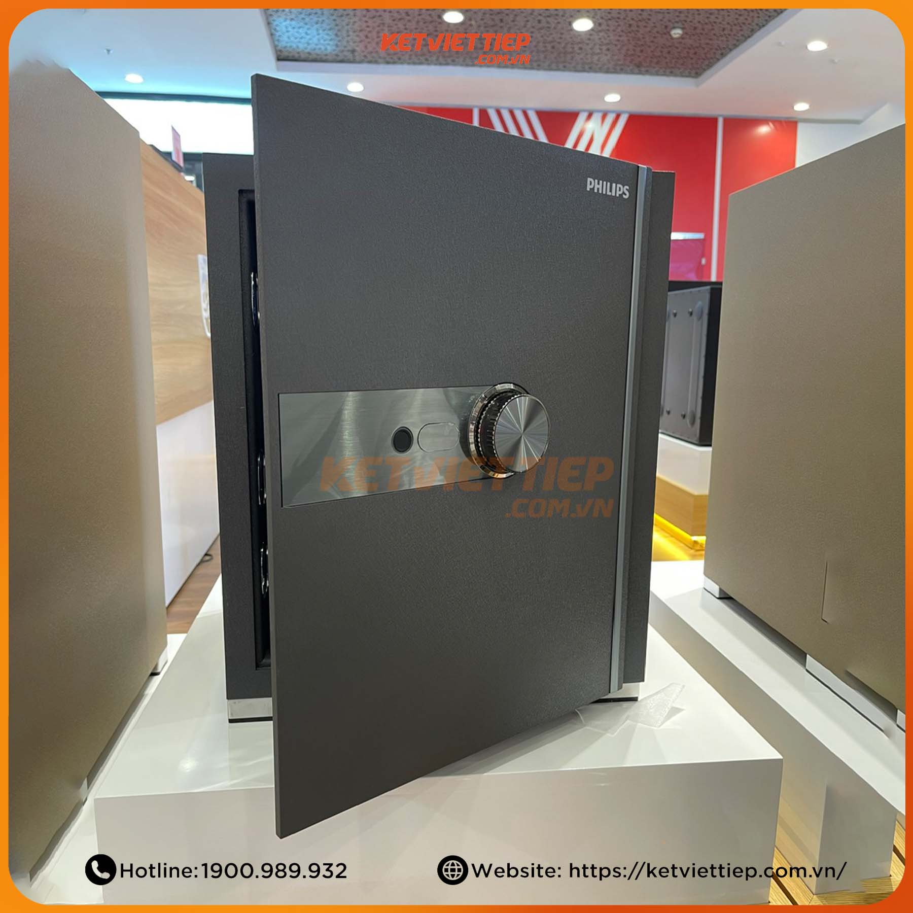 Két sắt nhập khẩu thông minh Philips SBX202 5C0 Khóa bảo mật vân tay điện tử, Khung thép Carbon