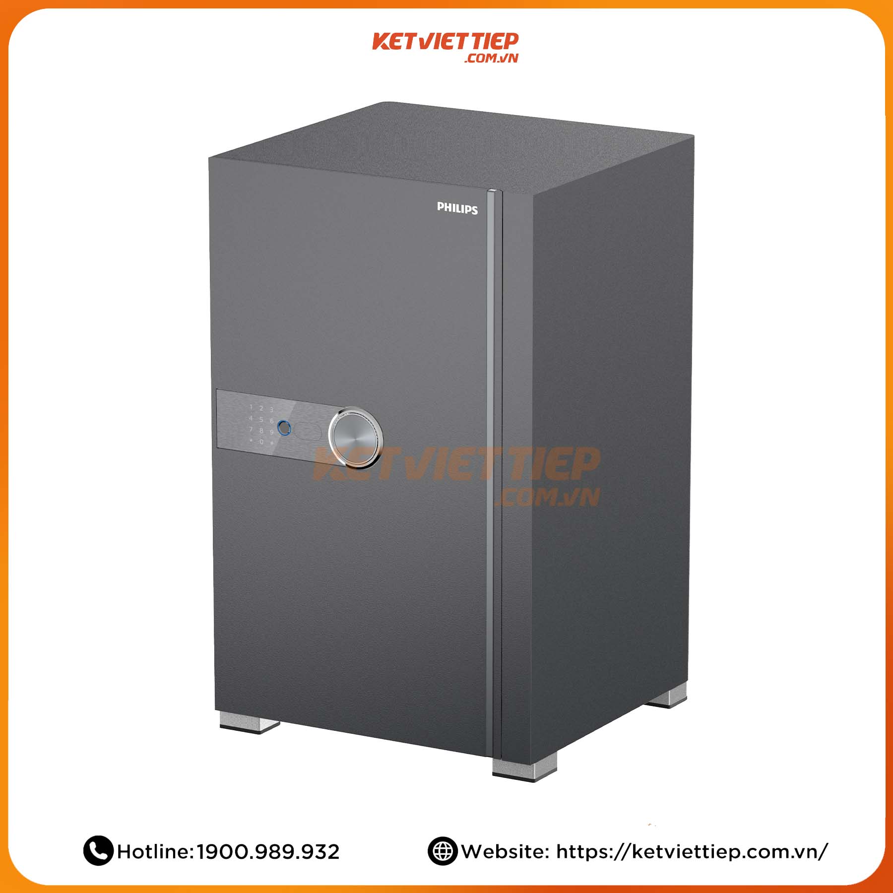 Két sắt nhập khẩu thông minh Philips SBX202 7C0 Khóa bảo mật vân tay điện tử, Khung thép Carbon