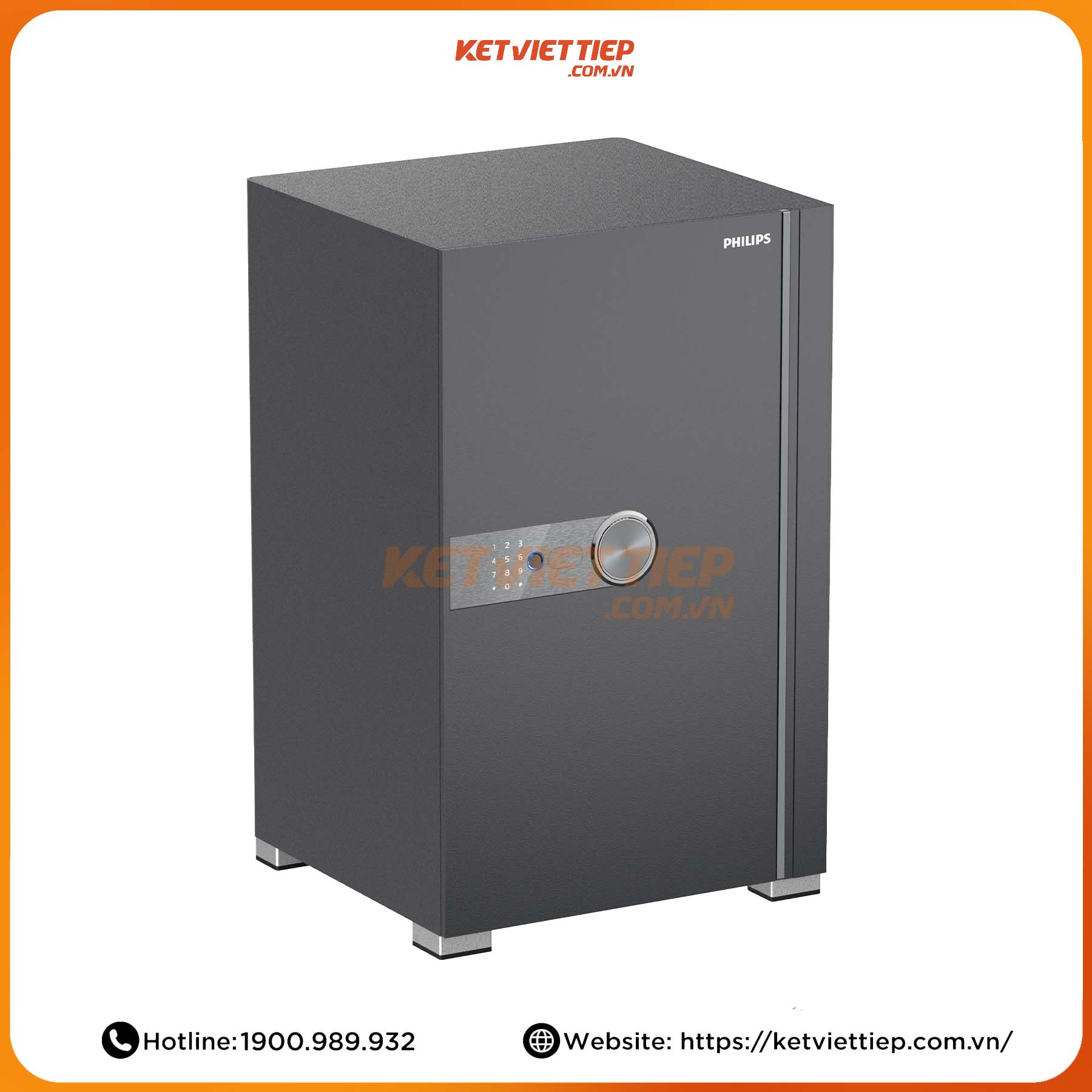 Két sắt nhập khẩu thông minh Philips SBX202 7C0 Khóa bảo mật vân tay điện tử, Khung thép Carbon