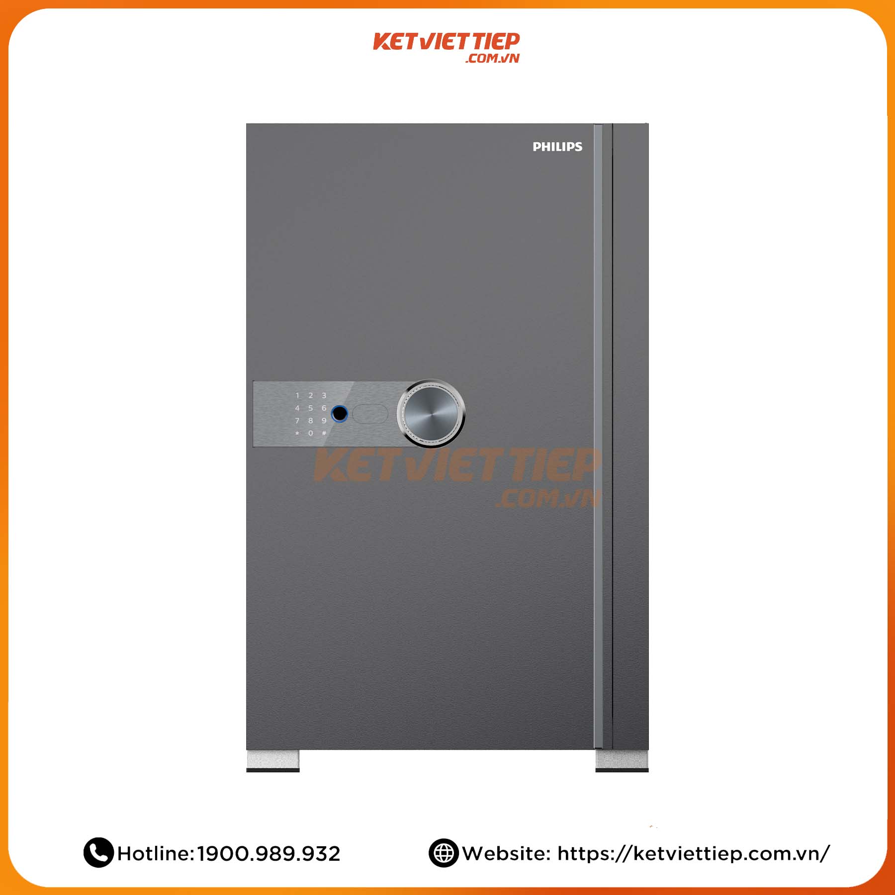 Két sắt nhập khẩu thông minh Philips SBX202 7C0 Khóa bảo mật vân tay điện tử, Khung thép Carbon