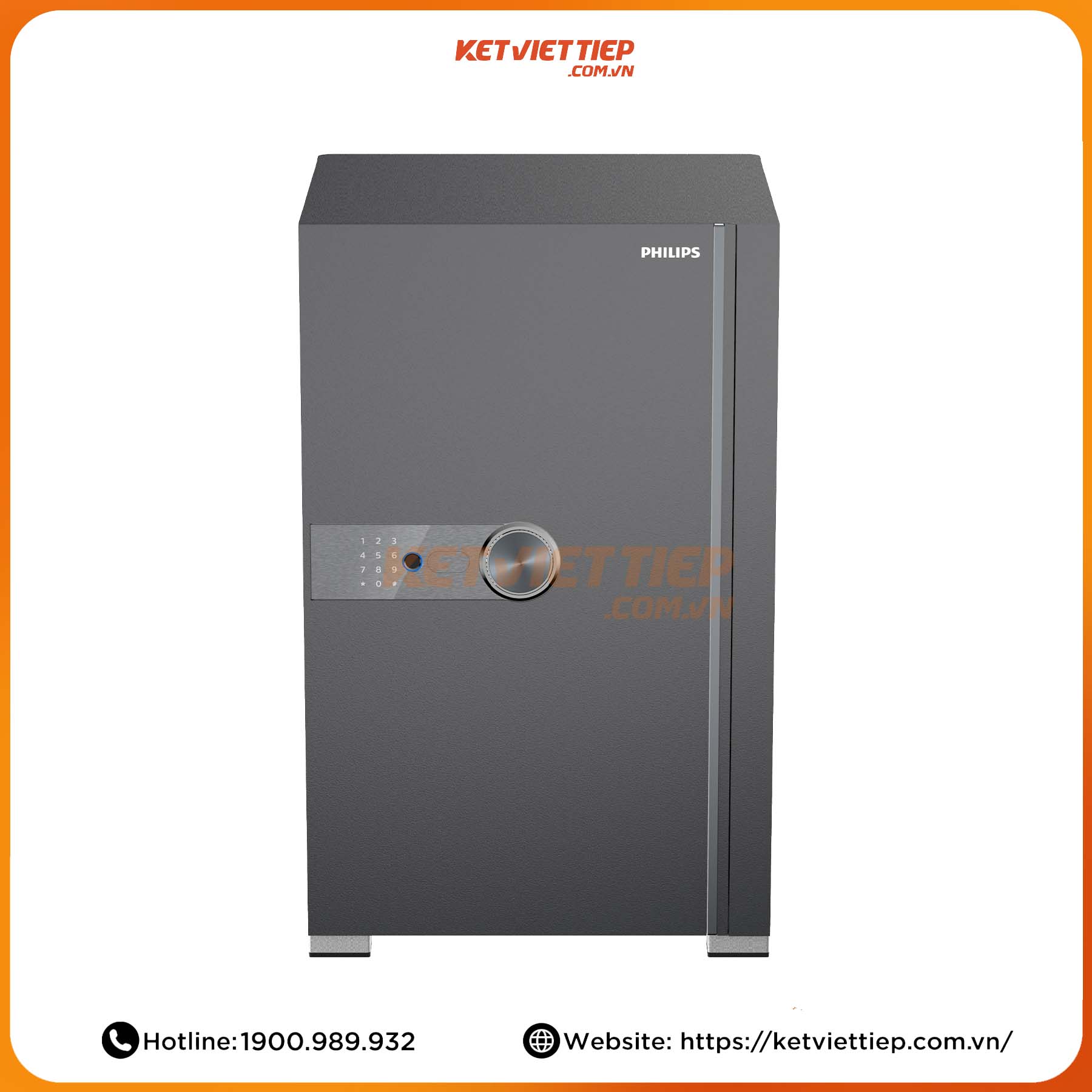 Két sắt nhập khẩu thông minh Philips SBX202 7C0 Khóa bảo mật vân tay điện tử, Khung thép Carbon