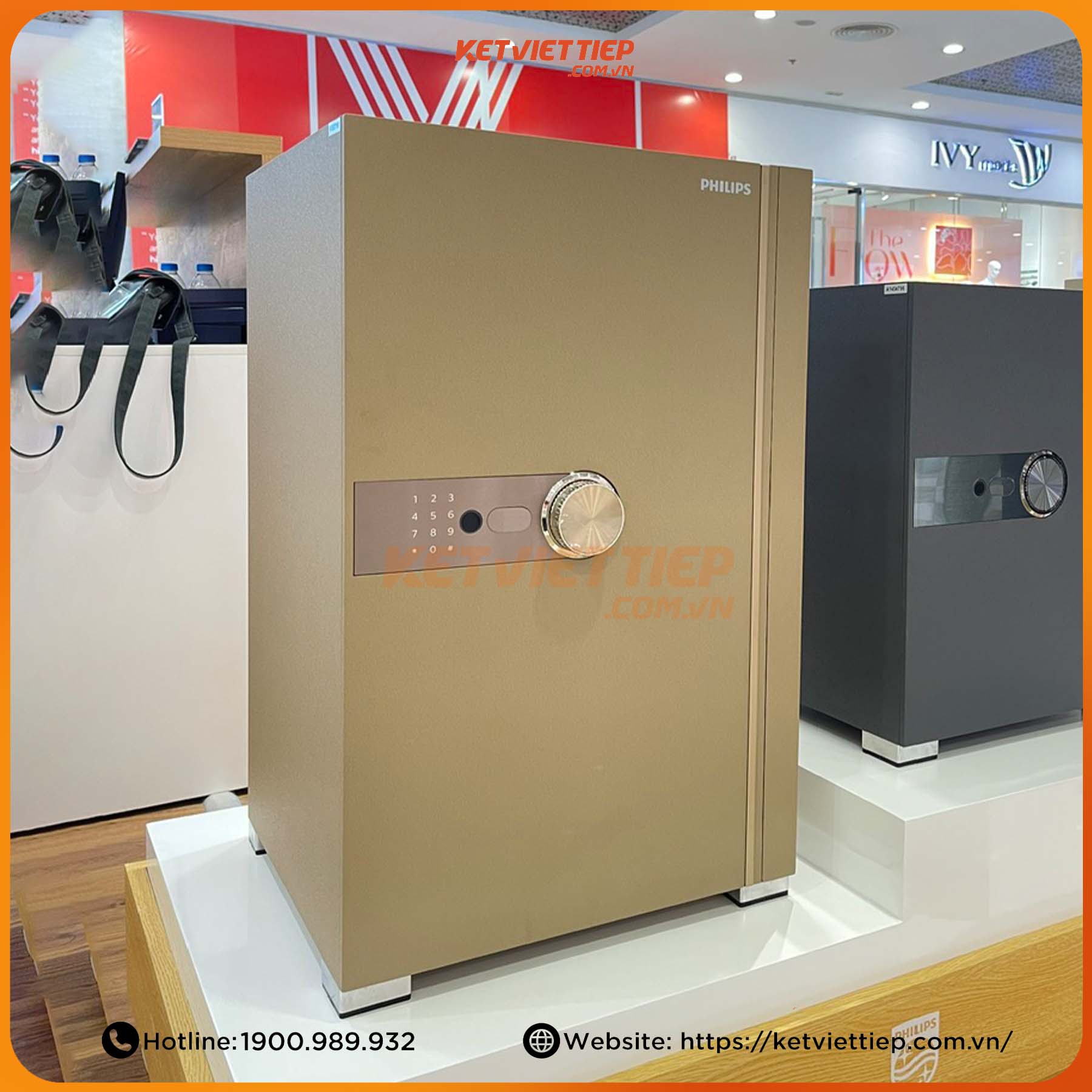 Két sắt nhập khẩu thông minh Philips SBX202 7C0 Khóa bảo mật vân tay điện tử, Khung thép Carbon