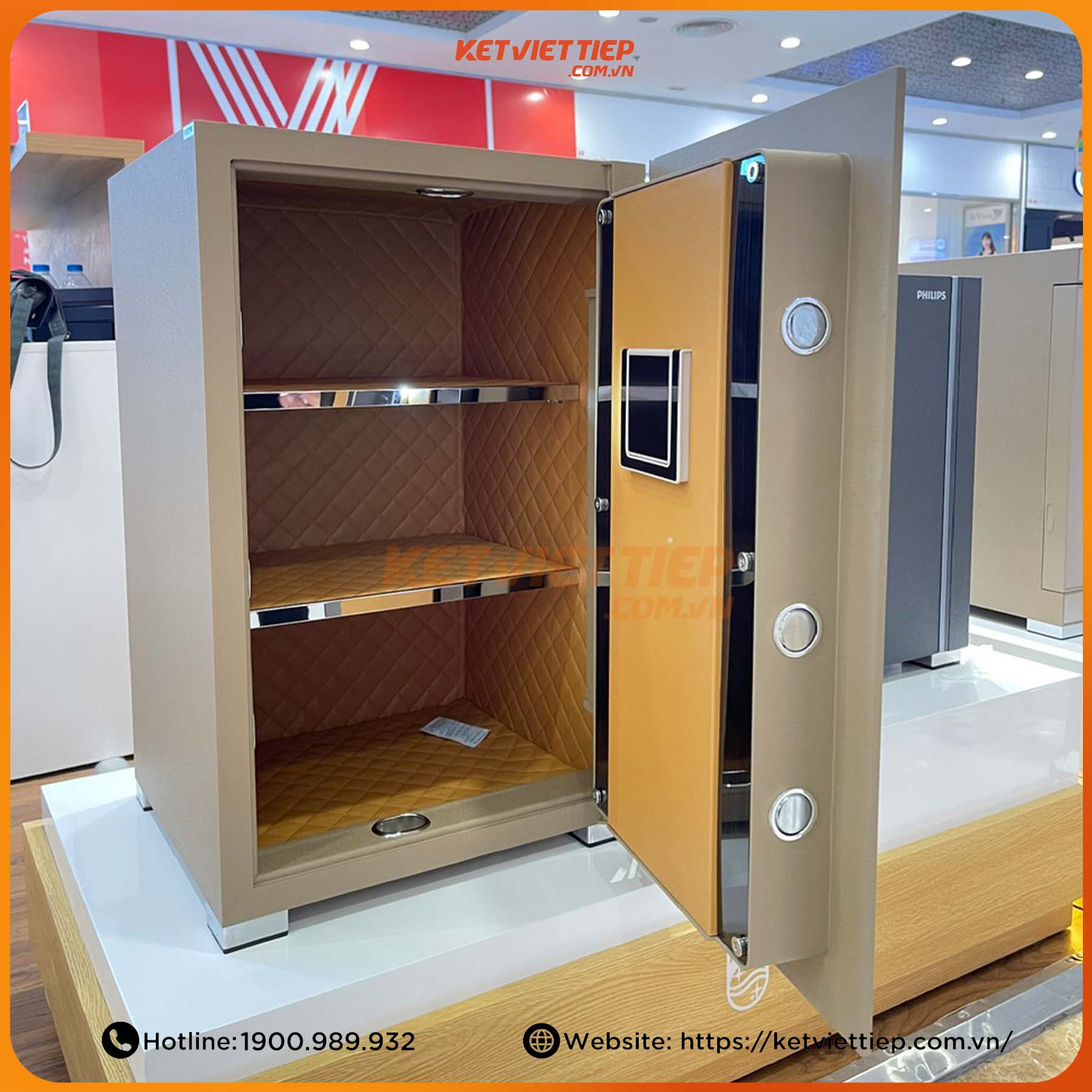 Két sắt nhập khẩu thông minh Philips SBX202 7C0 Khóa bảo mật vân tay điện tử, Khung thép Carbon