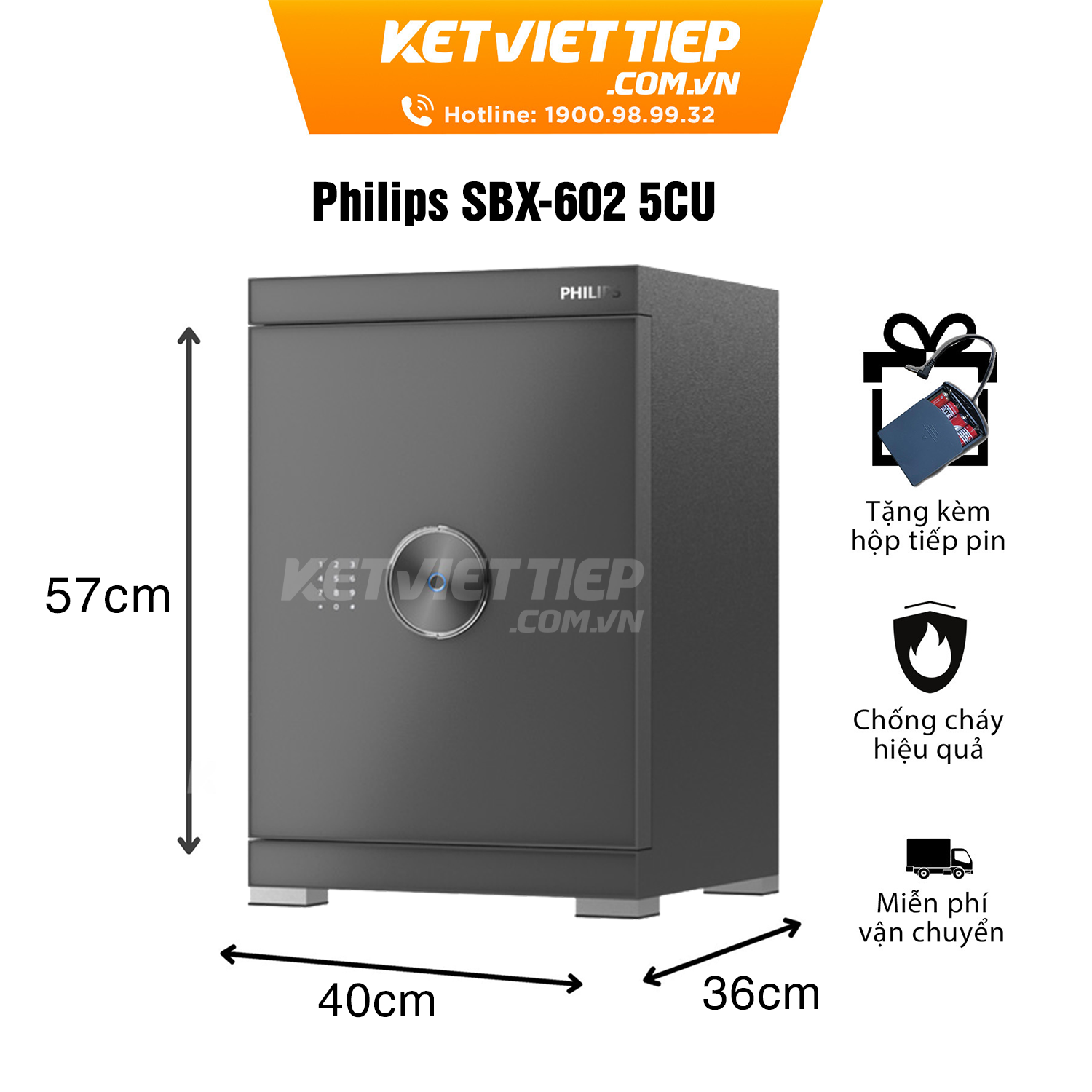 Két sắt nhập khẩu thông minh cao cấp Philips SBX602-5CU khóa bảo mật vân tay điện tử, kết nối wifi