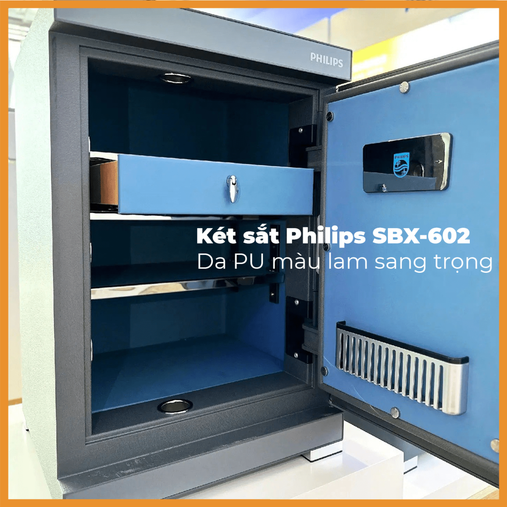 Két sắt nhập khẩu thông minh cao cấp Philips SBX602-8CU khóa bảo mật vân tay điện tử, kết nối wifi