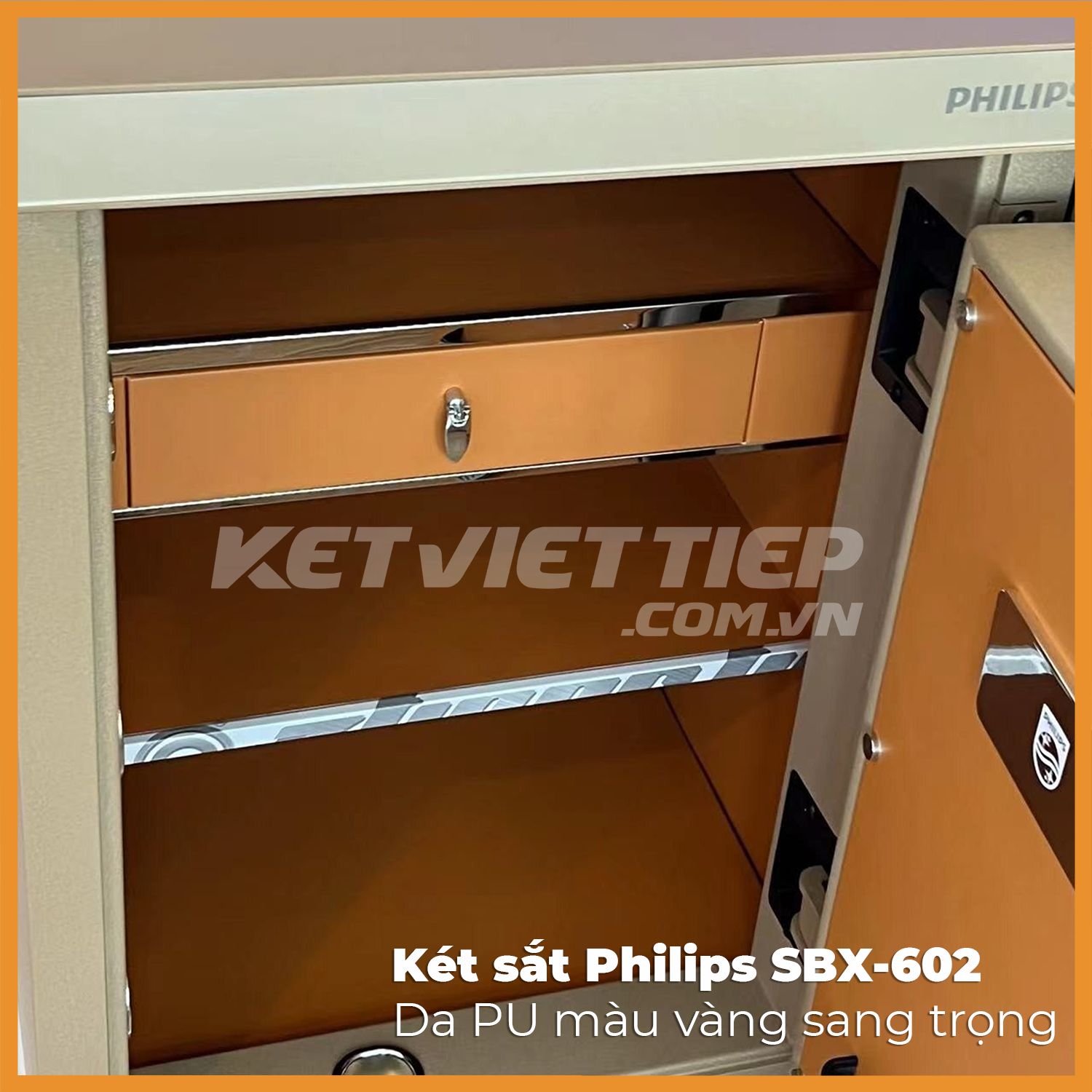 Két sắt nhập khẩu hạng sang Philips SBX602-6CU khóa bảo mật vân tay điện tử, kết nối wifi