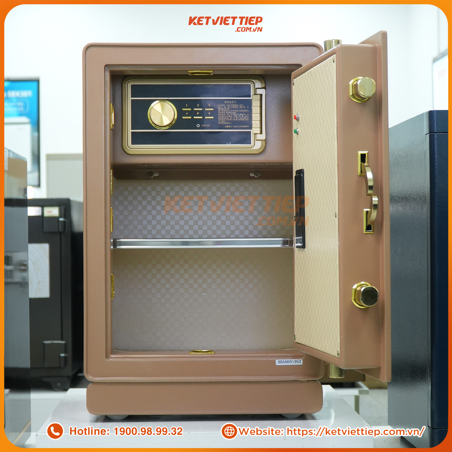 Két sắt nhập khẩu cao cấp Aifeibao HK-A1/D-70-TS khóa vân tay điện tử, có cảnh báo về điện thoại